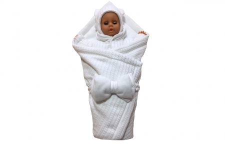 Набір утеплений - Білий вязаний