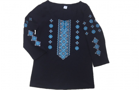 Футболка вишита - Орнамент синій