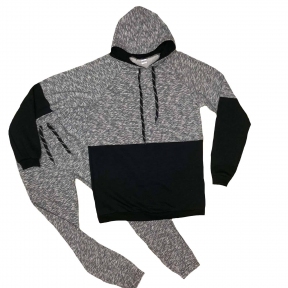 Спортивный костюм - Серо - черный с худи