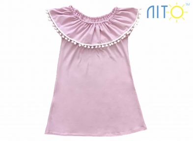 Платье -Волан  розовое