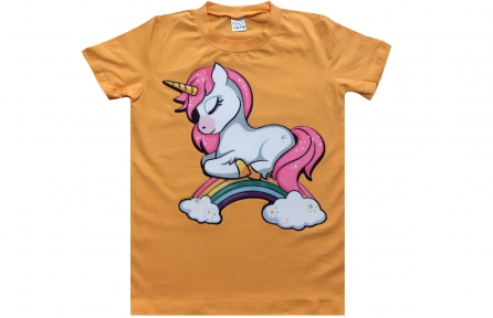 Футболка оранжевая - Единорог