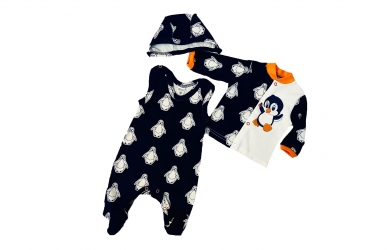 Комплект с распашонкой и ползунками - Пингвинчики