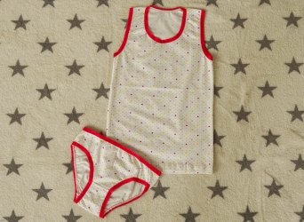 Комплект белья кораловый на широкую бретельку