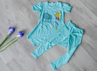 Туника и леггинсы ментол - Париж