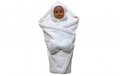 Набор утепленный - Белый вязаный