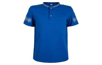 Футболка выштитая - Синяя