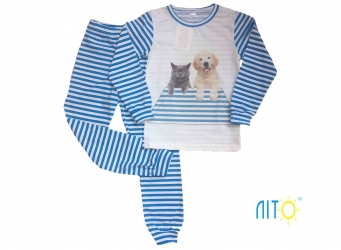 Піжама в полоску - Котик і песик