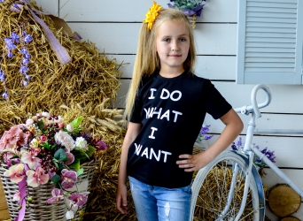 Футболка черная для девочки - Я делаю то, что хочу