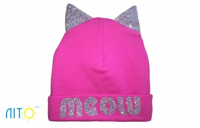 Шапка розовая - Ушки