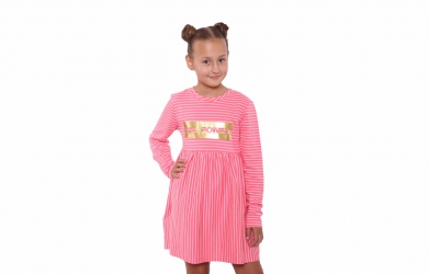 Платье розовая полоска - Girl power