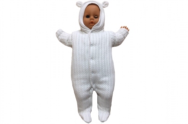 Комбінезон утеплений - Білий вязаний
