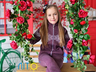 Кофта бордовая с начесом -Снежинка