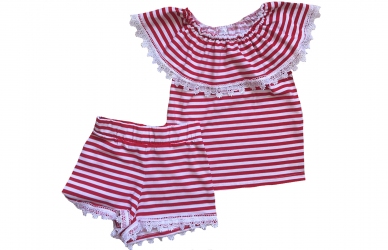 Комплект с шортами - Красная полоска