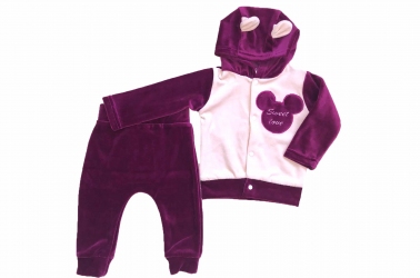 Костюм велюровый - Микки темно-малиновый