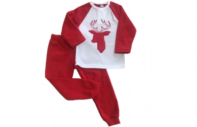 Піжама флісова - Олень червона