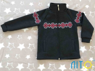 Кофта с начесом темно-серая-Орнамент