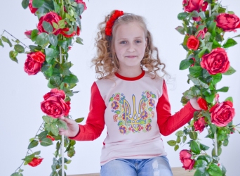 Реглан червоний з тризубом