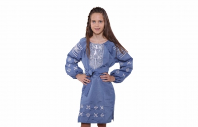 Платье вышитое - Джинсовое