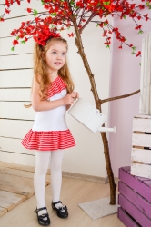 Платье в полоску со стразами