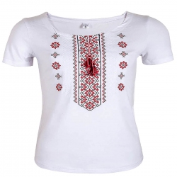 Футболка вишита - Орнамент червоний